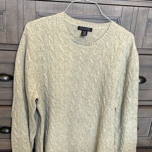 Banana Republic Men's Light Green Cable Knit Sweater